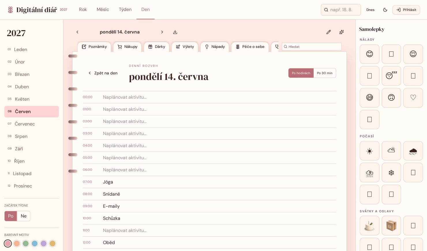 Rozvrh dne po 30 minutách